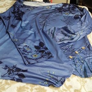 Floral long sleeve shirt.